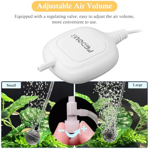 Mini Whisper Aquarium Air Pump, Nano Ultra Quiet Fish Tank Aerator, Fish Tank Bubbler Pump for Up to 10Gallon Betta Tank, Fish Bowl