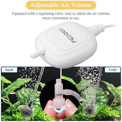 Mini Whisper Aquarium Air Pump, Nano Ultra Quiet Fish Tank Aerator, Fish Tank Bubbler Pump for Up to 10Gallon Betta Tank, Fish Bowl