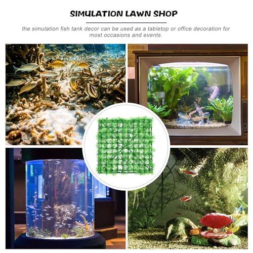 Abaodam Washable Artificial Grass Mat for Aquariums Lifelike Grass Carpet with Thick Base Safe Plastic Material Aquarium Decoration with Suction Cups