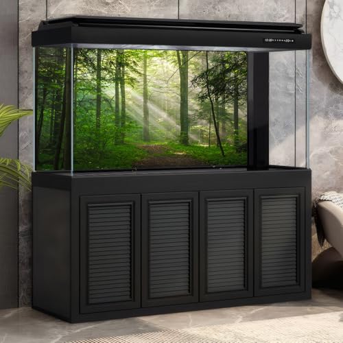 Sunrise Forest Aquarium Background Majestic Misty Morning Green Forests Fish Tank Background Scenic Tranquil Foggy Woodland Terrarium Backgrounds Green Meadow Plants Reptile Tank Backgrounds 36x18in