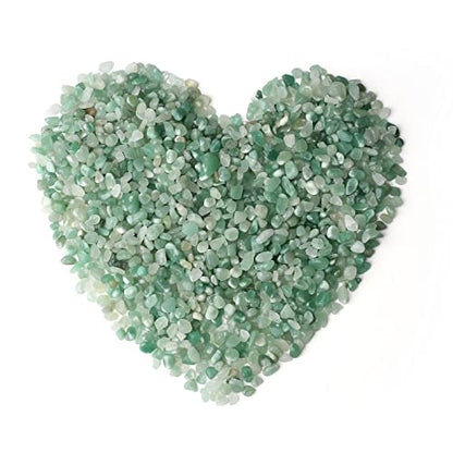 LAIDANLA Green Aventurine Crushed Stone Crystal Chips Bulk Natural Gemstones Healing Reiki Crystals Mini Quartz Vase Filler Aquarium Gravel 100g - color: Green Aventurine, size: 0.22 Pound-（0.2"-0.28"）