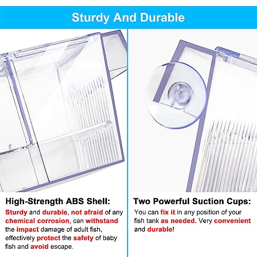 Fish Breeding Box Aquarium Holding Tank Transparent Fish Isolation Box Acclimation Hatchery Incubator Breeder for Betta Shrimp Clownfish Guppy