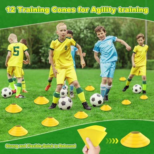 Soccer Goal 12×6 ft /16×7 ft Portable Soccer Goals Net for Backyard - color: 12×6FT Yellow