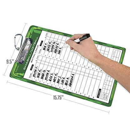 GoSports Premium Dry Erase Coaches Clipboards – Basketball, Baseball, Football, Soccer, Hockey, Volleyball, Lacrosse - color: Baseball / Softball