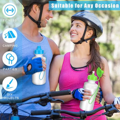 Zubebe 36 Pcs Sports Water Bottles Squeeze Bulk 21 oz | Reusable Plastic Water Bottles with Carry Strap, Back to School Supplies Summer Team Gifts for Students Travel Hiking Cycling - color: Mix Color