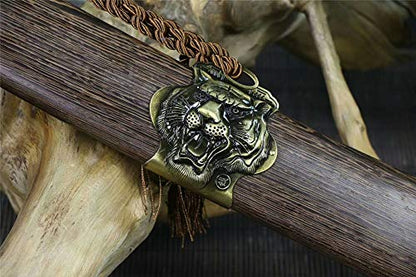 Full Tang Damascus Folded Steel blue Blade Chinese Dragon Tiger DAO Sword