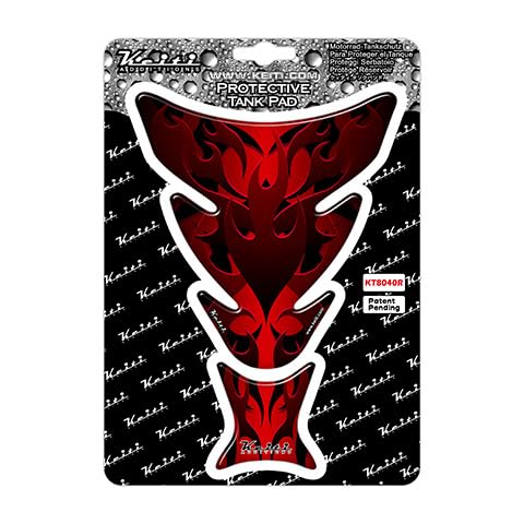 Motorcycle Tank Pad Flame KT8040 (Red) - color: Red
