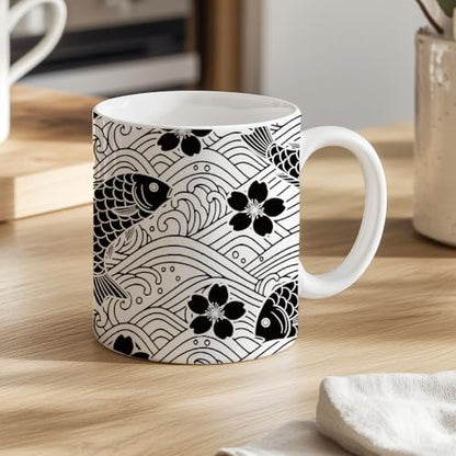 SUPERDANT 4PCS Fish Flowers Underglaze Paper Transfer Blossoms Transfer Paper for Clay Ceramic Porcelain Under Glaze Transfers for Pottery Enamel Decals Black Underglaze Decal Papers - style: Fish and Flower