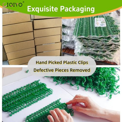 CIQIYO® 200 Pcs Plant Support Clips,Plastic Clips for Securing Plants,Tomato Vine Clips,Plant Fixing Clips,Garden Clips for Climbing Plants,Grape and Vine Vegetables (200, Green)