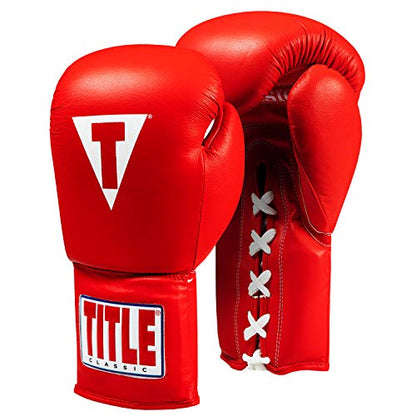 Title Classic Leather Lace Training Gloves 2.0 - Lace Up Boxing Glove, Boxing Competition Gloves, Boxing Sparring Gloves, Boxing Training Gloves, Boxing Bag Gloves, Boxing Gloves - color: Red, size: 14 oz