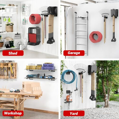Ultrawall Garage Storage Hooks, Heavy Duty Steel Tool Organizer - size: 4 PCS