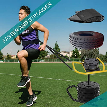 Weighted Training Waist Belt for Pulling Sled and Tires,Weight Sled Pulling Strap,Sled Trainer Pull Leash of Sled Harness,Pulley Strap for Strength Speed Agility Training - style: Strap 1