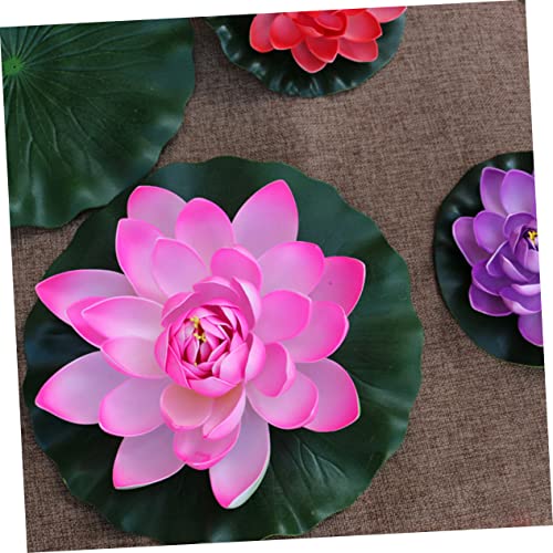 Cabilock 2sets Realistic Water Lily and Lotus Decorations for Pool and Garden Includes Artificial Lily Pads and Leaves for Stunning Aquatic Displays