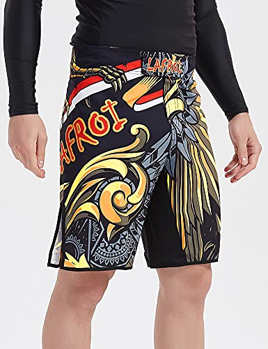LAFROI Mens MMA Cross Training Boxing Shorts Trunks Fight Wear with Drawstring and Pocket-QJK01 - color: La Royal, size: X-Large