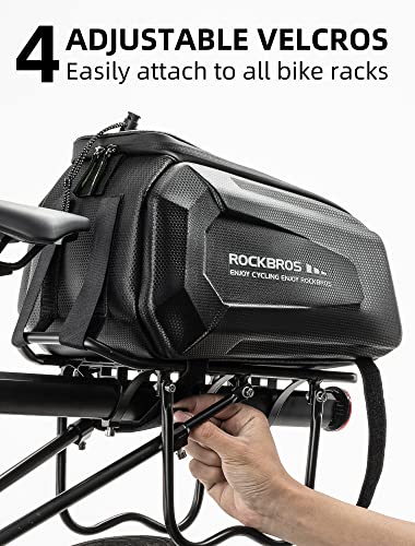 ROCKBROS Bike Rack Bags 9L Hard Shell Trunk Pannier Bag with Rain Cover