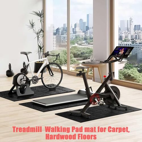 Treadmill Walking Pad Mat for Carpet, for Hardwood Floors, 68"x24", Mat for Under Treadmill/Walking pad/Bike on Carpet, 1/5" Thick Exercise Equipment Mat, No Slip, Noise Shock Absorption (Pack of 2) - size: 68.1"L x 24"W x 0.2"Th (Pack of 2)