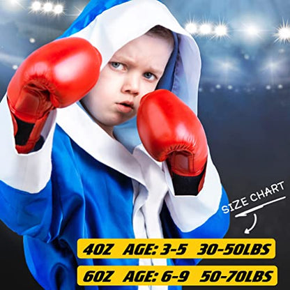Boxing Gloves for Kids & Toddler & Youth - color: Blue, size: 6oz