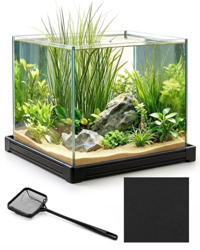 7 Gallon Clear Glass Fish Tank, Aquarium Fish Bowl Ultra Clear Rimless Design for Betta Goldfish Snails Shrimp Aquatic Planting - color: Transparent, size: 7 Gallon