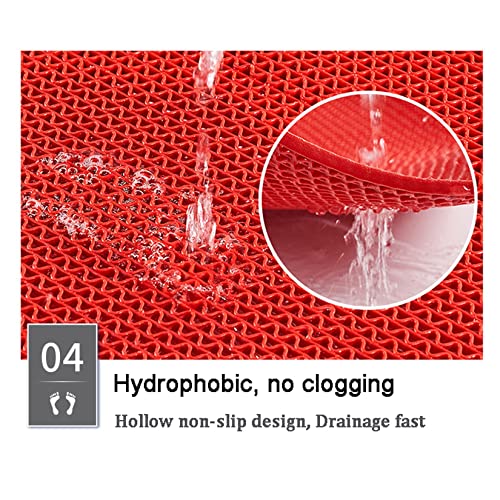 Drainage Non Slip Floor Mats Wet Area Commercial Mesh Rubber Flooring Mat Garage Pools Restaurant Bathroom Patio Outdoor Indoor Drain Splash Rug Mat,Blue,1.2×5M/4×16.4FT