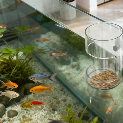 No Mess Aquarium Feeder, Acrylic Clear Fish Tank Feeder with Suction Cup, Preventing Food Scattering Feeding Tray Hollow Floating Sinking Shrimp Food Holders (Square,1) - color: Square