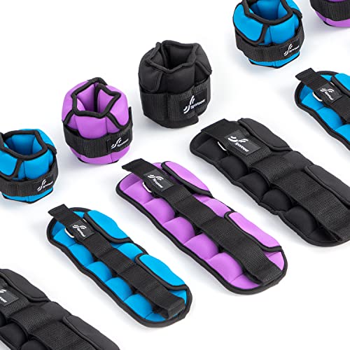 Sportneer Adjustable Ankle Weights with Removable Weights, Easy to Adjust - color: Light Blue