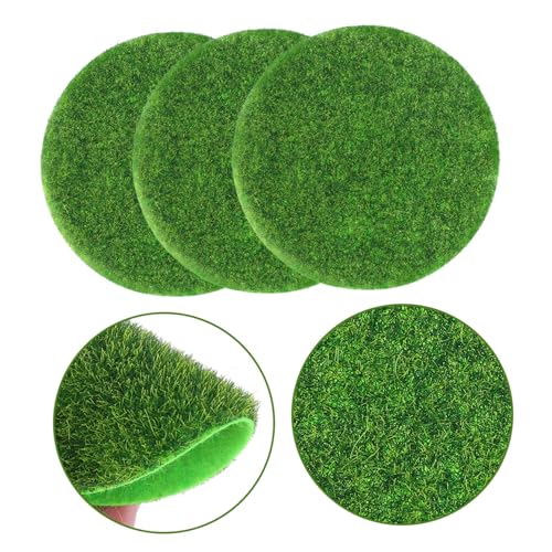 TOYANDONA 8pcs Round Artificial Grass Mats Fake Turf for Miniature Garden Lifelike DIY Grass Pad Moss Decorative Turf Wall Mat Faux Plants Indoor Zen Decor