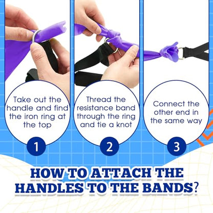 2 Pcs Resistance Band with Handles for Seniors - color: Blue, Purple