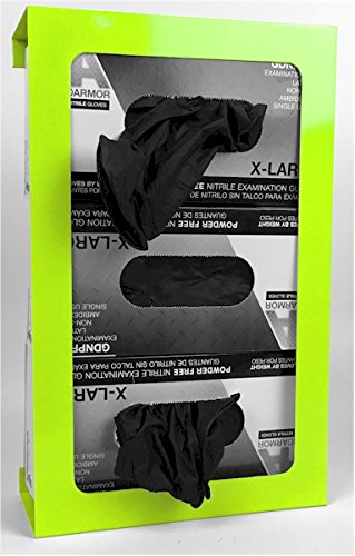 Wall Mounted Triple Capacity Disposable Glove Box Holder/Dispenser. 18 Gauge Steel, Black