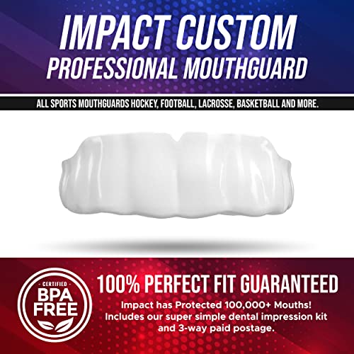 Impact All Sports Mouthguard Lacrosse, Football, Hockey, Basketball, Jiu-Jitsu, and More, Breathable Mouthguard for Youth Adults, Professional Custom-Fit, White - color: White