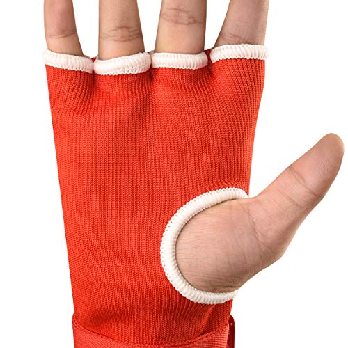 FISTRAGE Boxing Hand Wraps Inner Gloves for Punching, Elasticated Padded Bandages Under Mitts, Quick Long Wrist Support, Fist Protector, Great for MMA, Kickboxing, Martial Arts Training