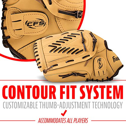 Franklin Sports Field Master Baseball Glove - color: Camel, style: 13" - Basket "V" Web