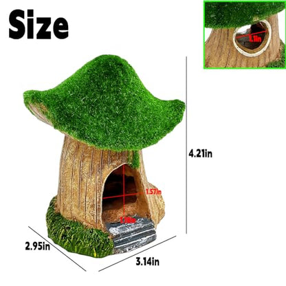 Aquarium Decoration House Resin Hollow Hideout House Moss Cave Betta Fish Log Ornament Tank Hideaway Accessories for Mini Small Fish Shrimp