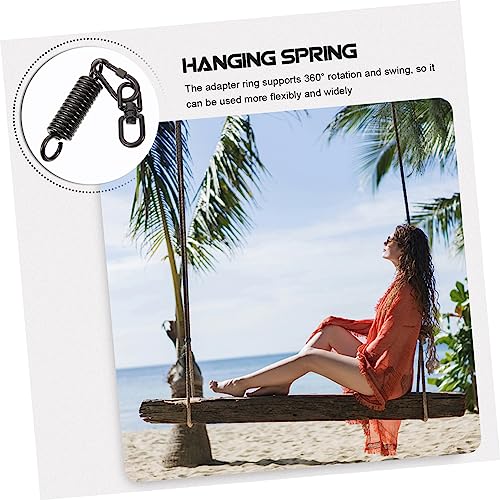KESYOO 1 Set Swing Chair Spring Springs Tension Outdoor Hammock Garden Patio Swing Sandbags Sand Bag Spring Kit Swing Chair Hanging Rings Hanging Chair Spring Carbon Steel Black