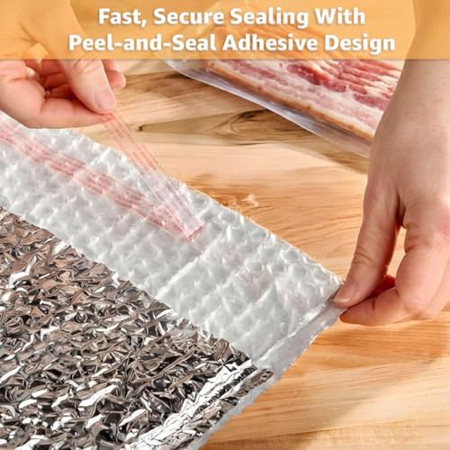 Insulated Box Liner for Frozen Food, Meat, or Fish, Foil Thermal Shipping Bag, 10 Pack 20 x 20 x 20