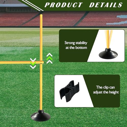 TNZMART 4.9 FT Adjustable Agility Hurdles Poles for Soccer Football Speed Training Equipment Track and Field - style: 6 groups