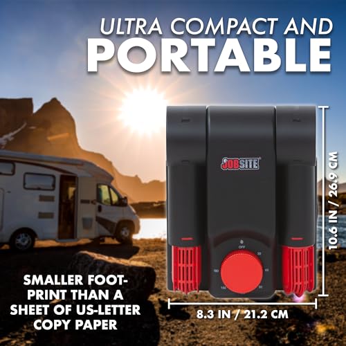JobSite Portable Boot Dryer and Deodorizer – Fast Drying for Work Boots, Shoes, Boxing Gloves, Cleats & Ski Gear – Telescopic Collapsible Boot Warmer with ETL Certification - 2 pack