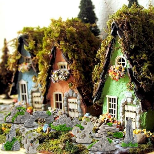 27 Pcs 9 Styles Zen Garden Accessories, Miniature Rockery Decoration Mini Garden Accessories for Micro Landscape Decoration Bonsai Ornament Plant Pot