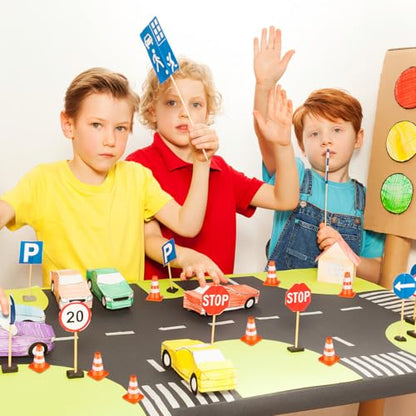 NUOBESTY 50Pcs Mini Traffic Cones, 0.98 Mini Orange Construction Cones Miniature Sports Training Roadblock Toy Safety Road Street Signs Models for Sand Table, Kids Pretend Play, Traffic Scene