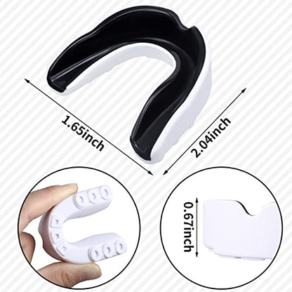 Frienda Adult Mouth Guards for Sports with Case - color: Black White Combined