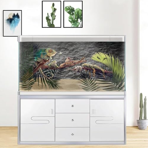 24X16IN Rock Stone Decor Aquarium Background, Black Rock Fish Tank Background, Natural Stone Glass Terrarium Background with 10 EVA Double-Sided Tape - size: 24X16in/60X40cm