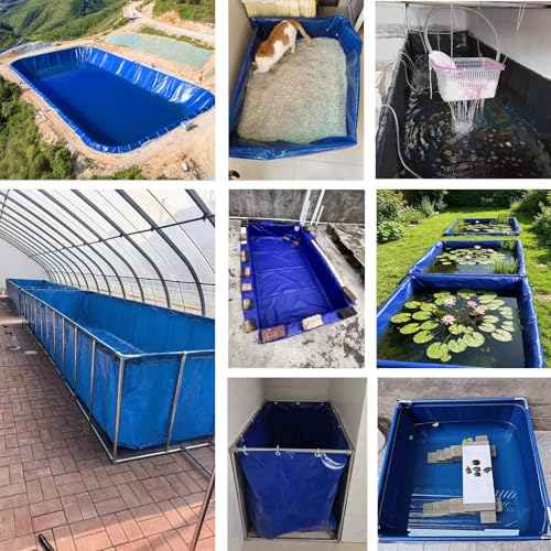 Water Storage Bag, Large Aquaculture Fish Pond, Above-Ground Canvas Fish Pond Reservoir 3×3×0.8m 3×3×1.2 m, for Fish & Shrimp Farming, Portable Swimming Pool(3x3x0.8m)