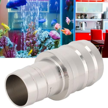 Silver Stainless Steel Aquarium Pipe Adapter Leak-Proof Joint Water Connector Fitting for Fish Tank Air Pump(16mm to 22mm) - size: 16mm to 22mm