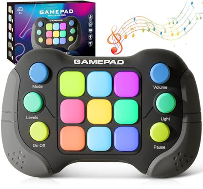 Christmas Fast Push Game Fidget Toys Handle, Upgraded Flashing Quick Press Games Pro for Kids, Speed Push Light Up Fidget Game, Educational Handheld Console Gamepad Toy for Boys Girls - style: Grey