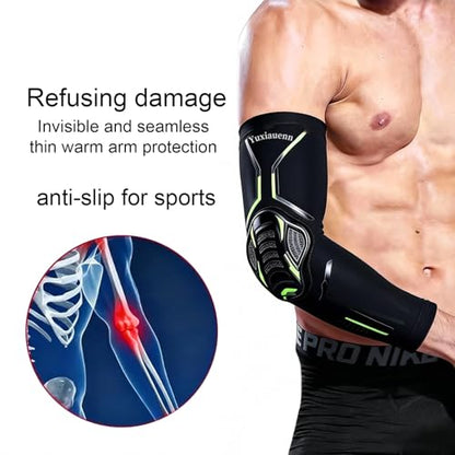 Padded Arm Sleeves – Football, Basketball, Volleyball & Soccer Elbow Forearm Protection for Men & Women (1 Pair) - size: XL-Large