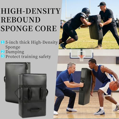 Kick Shield Pad: Muay Thai Punch Kickboxing Heavy Curved Striking Foot Target Training with 5 Padded Handles Martial Arts Karate TKD Taekwondo