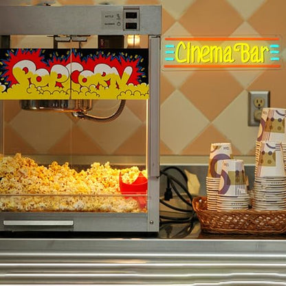 Cinema Bar Neon Sign Movie Theater Neon Light Dimmable Bar LED Light Up Sign Popcorn Theater Neon Light up Sign for Man Cave Cinema Cafe - style: Cinema Bar