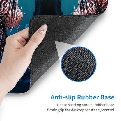 Large Gaming Mouse Pad Fish in Fish Tank Desk Mat Protector for Desktop Mousepad Waterproof Writing Pads with Anti-Slip Rubber Base Keyboard Pad for Gamer Office Home 31.5" x 12"