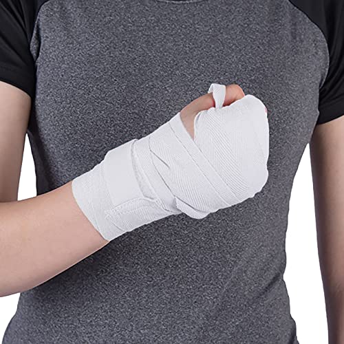Boxing Hand Wraps Perfect Elastic Stretch Inner Boxing Gloves for Men & Women Boxing Handwraps Bandages Hand Protection Martial Arts Fighting Muay Thai Sanda for Men & Women (Pair) - color: White