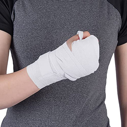 Boxing Hand Wraps Perfect Elastic Stretch Inner Boxing Gloves for Men & Women Boxing Handwraps Bandages Hand Protection Martial Arts Fighting Muay Thai Sanda for Men & Women (Pair) - color: White