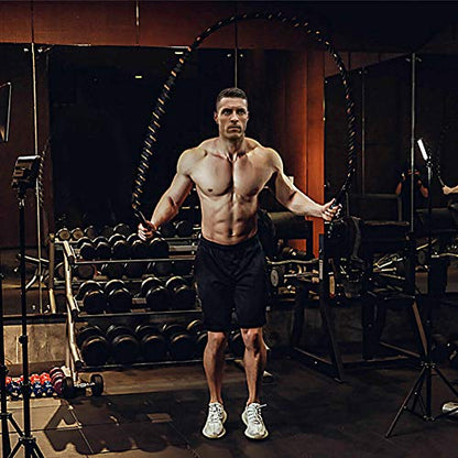 Heavy Jump Ropes for Fitness 2LB/3LB/5LB,Weighted Adult Skipping Rope Exercise Battle Ropes for Men & Women,Total Body Workouts, Power Training in Gym to Improve Strength and Building Muscle - color: 3LB Upgraded Edition Fitness(9.9 ft)